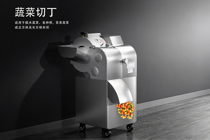 蔬菜切丁出料效果