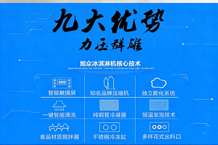 旭眾冰淇淋機(jī)九大核心技術(shù)優(yōu)勢