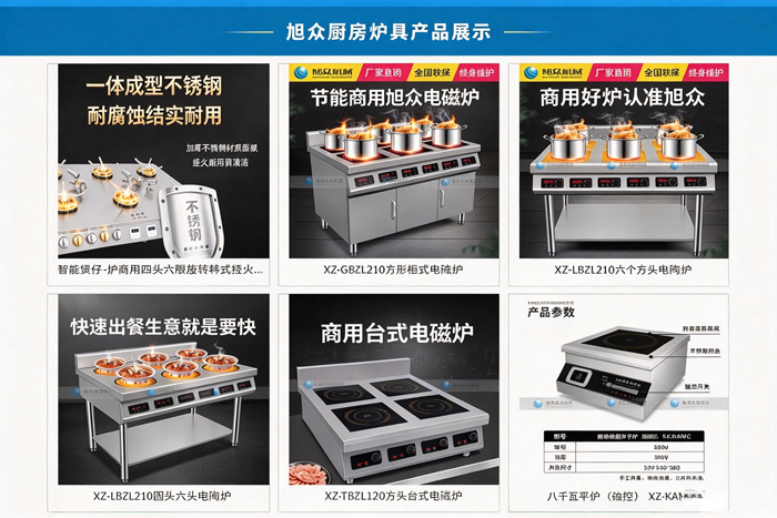 旭眾商用多頭電磁爐，節(jié)能商用爐具